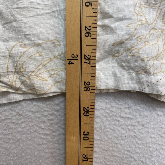 Cubavera Shirt Mens XL White Short Sleeve Floral Linen Blend Button Up - Picture 10 of 11